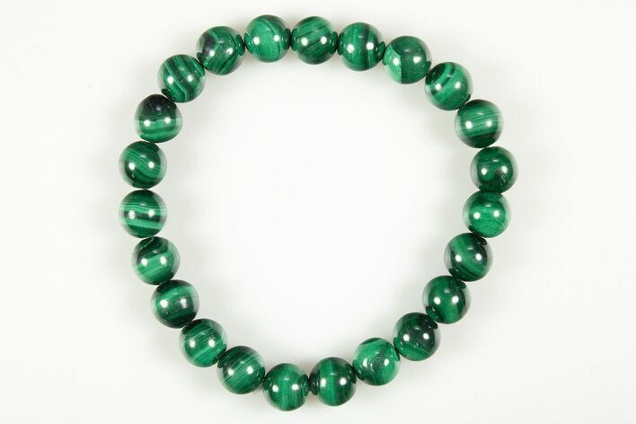 Polished Malachite Bracelet - Elastic Band - Photo 1